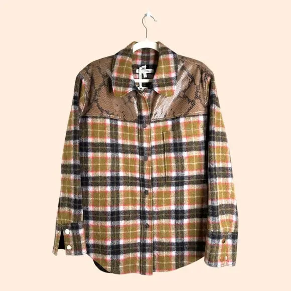 Dorothee Schumacher Leather Wool Plaid Jacket - Picture 2 of 7